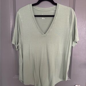 A New Day Women's V-Neck Sage Green Top